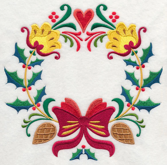 Wreathed in Christmas Holly and Bow