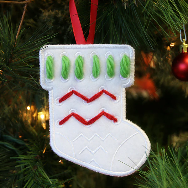 Yarn Stitch Ornament - Stocking (In-the-Hoop) - Image 3