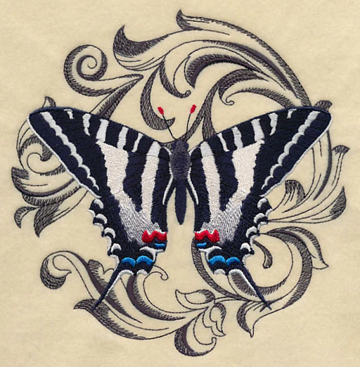 Zebra Swallowtail with Baroque Background - Image 2