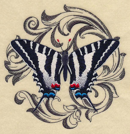 Zebra Swallowtail with Baroque Background - Image 3