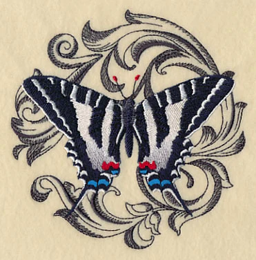 Zebra Swallowtail with Baroque Background - Image 4