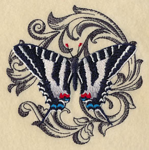 Zebra Swallowtail with Baroque Background - Image 5