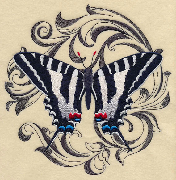 Zebra Swallowtail with Baroque Background - Image 6