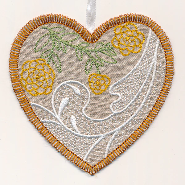 Zinnia Heart Sachet (In-the-Hoop) - Image 2